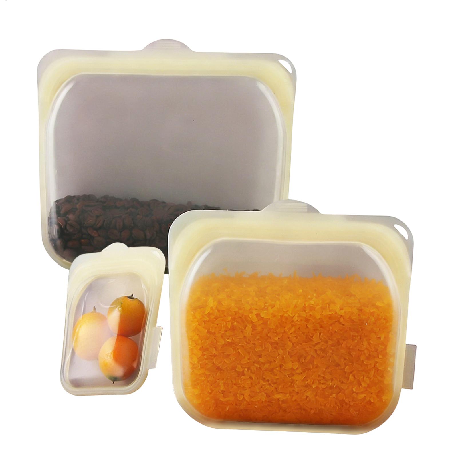 Food Prep Snacks - Reusable Freezer Bags 3 Pieces Silicone