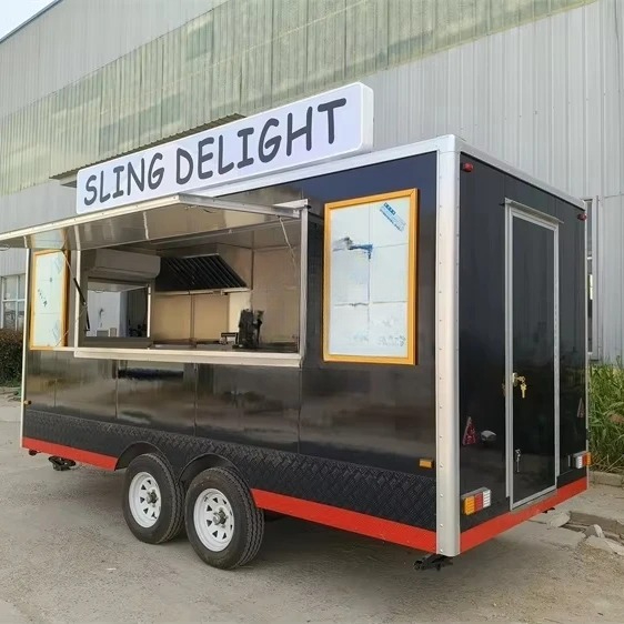 Food Snacks Delivery - Customized Fully Equipped Black Mobile Food