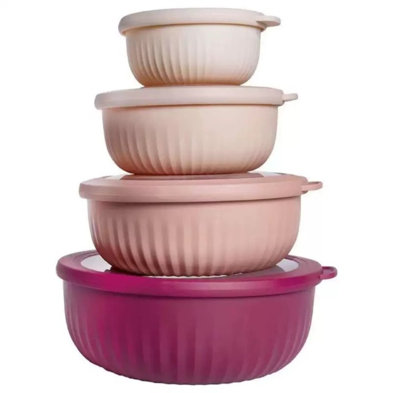 Food Prep Snacks - 4pcs Wide Mixing Bowls Nesting Meal