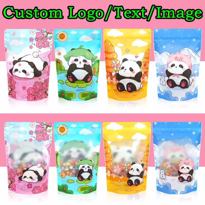 Food Snacks For School - 100PCS Aluminum Foil Stand-up Ziplock Window