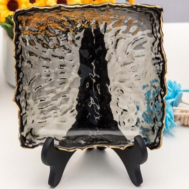 Square Glass Plate Phnom Penh  - Food Snacks In Japan บทวิจารณ์และราคา