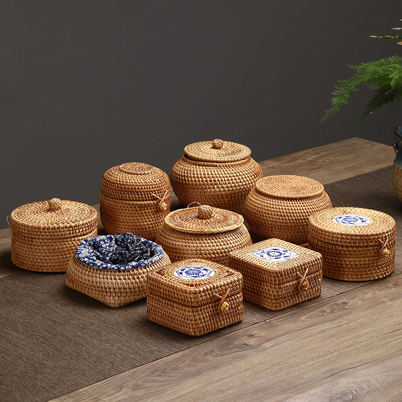 Handwoven Rattan Storage Box W - Food Snacks In Japan บทวิจารณ์และราคา