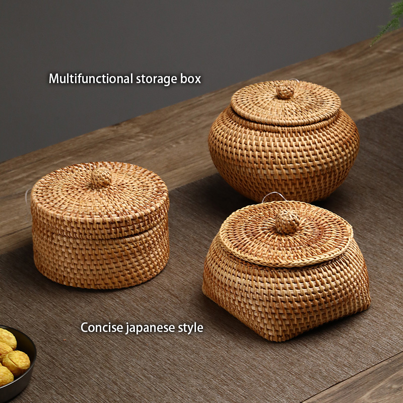 Handwoven Rattan Storage Box W - Food Snacks In Japan บทวิจารณ์และราคา