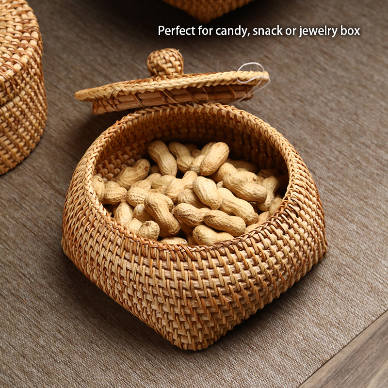 Handwoven Rattan Storage Box W - Food Snacks In Japan บทวิจารณ์และราคา