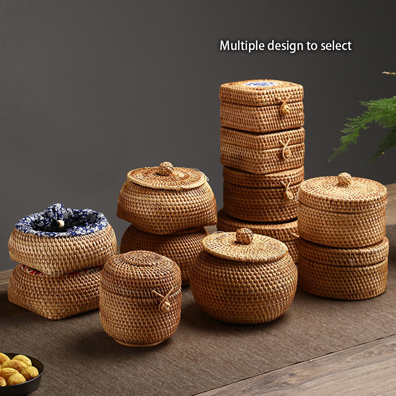 Handwoven Rattan Storage Box W - Food Snacks In Japan บทวิจารณ์และราคา
