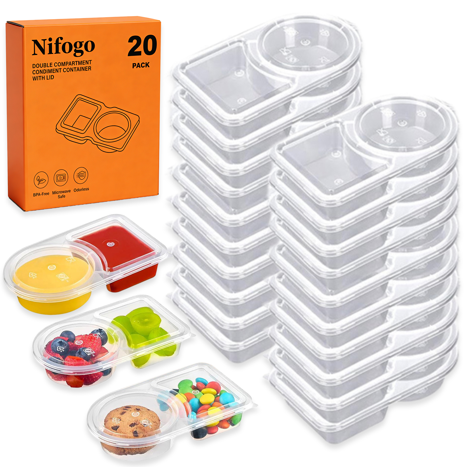 20-Pack Reusable Snack Contain - Food Prep Snacks บทวิจารณ์และราคา
