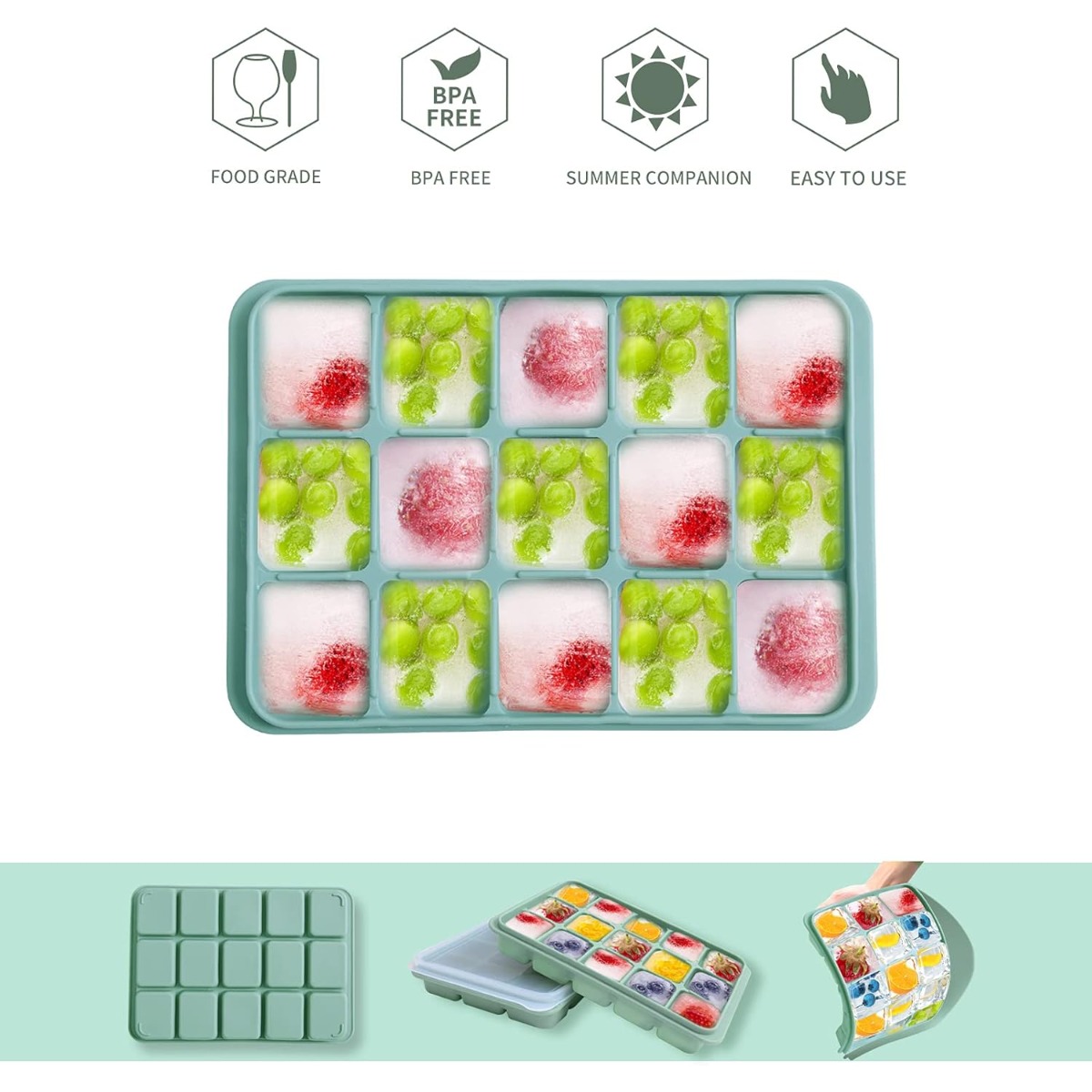 Bamboo Green Silicone Ice Cube - Food Snacks That Are Green บทวิจารณ์และราคา