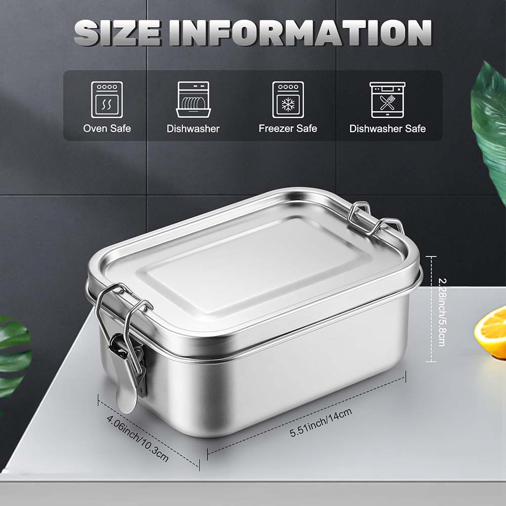 4Pcs Stainless Steel Bento Box - Food Snacks For School บทวิจารณ์และราคา