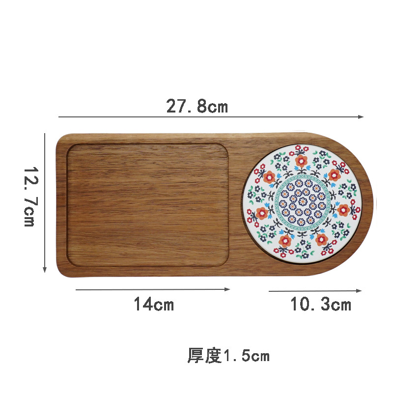Acacia Wood Tea Tray Food Oval - Food Snacks In Japan บทวิจารณ์และราคา