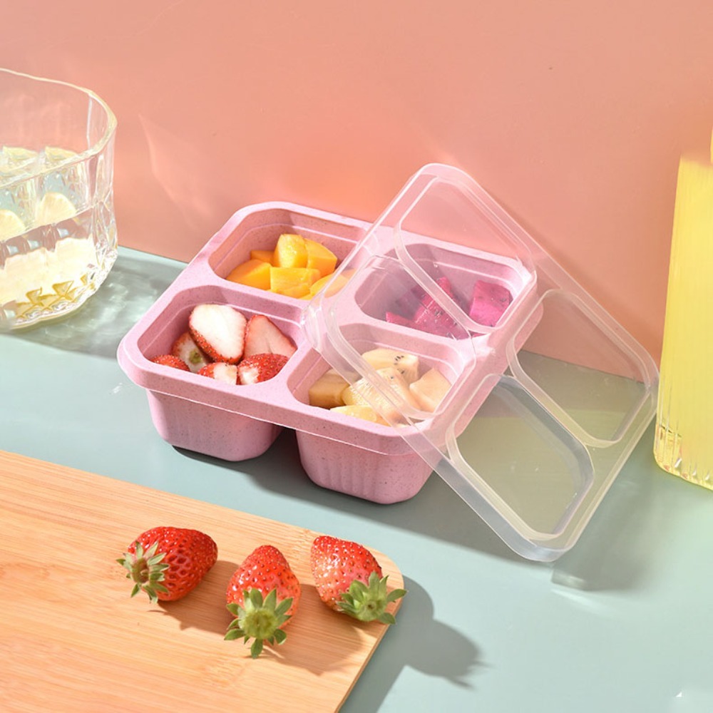 1pc Reusable Wheat Straw 4 Com - Food Prep Snacks บทวิจารณ์และราคา
