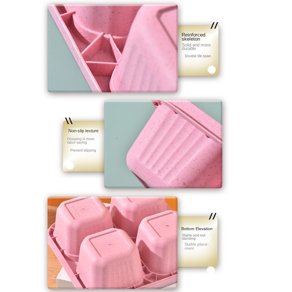 1pc Reusable Wheat Straw 4 Com - Food Prep Snacks บทวิจารณ์และราคา