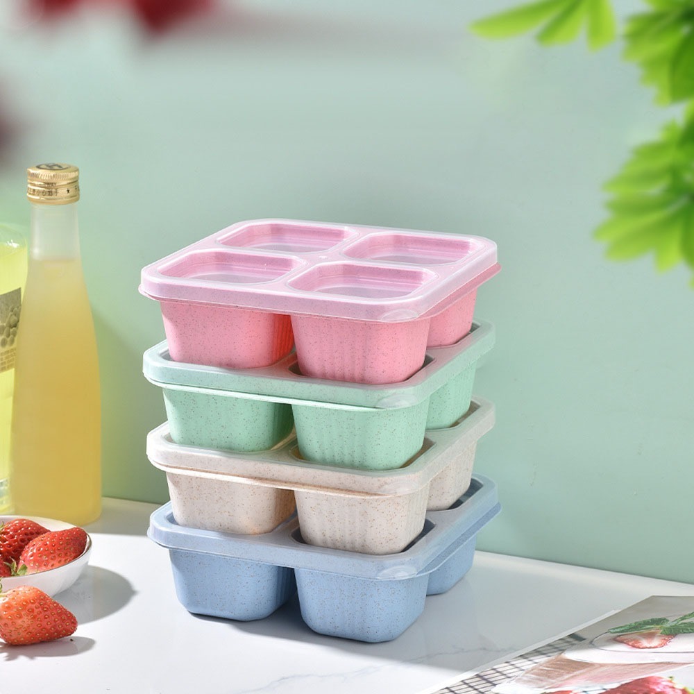 1pc Reusable Wheat Straw 4 Com - Food Prep Snacks บทวิจารณ์และราคา
