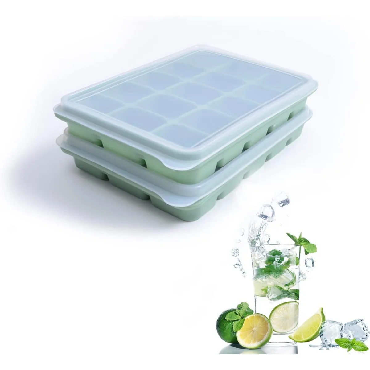 2 Pcs Bamboo Green Silicone Ic - Food Snacks Easy To Make บทวิจารณ์และราคา