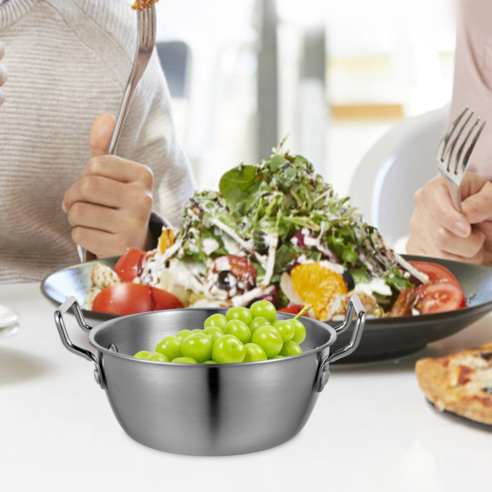 Stainless Steel Salad Bowl Pre - Food Prep Snacks บทวิจารณ์และราคา