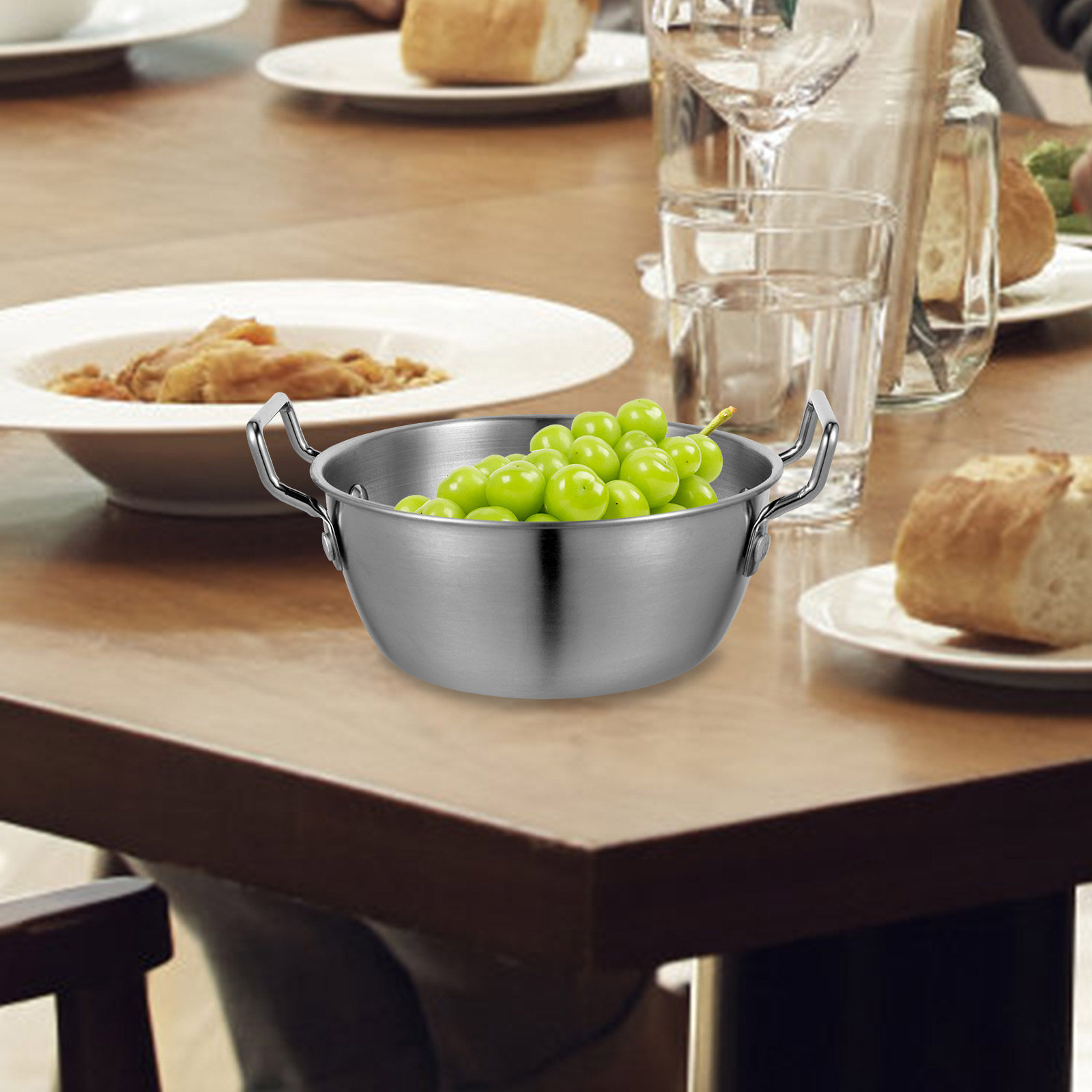 Stainless Steel Salad Bowl Pre - Food Prep Snacks บทวิจารณ์และราคา