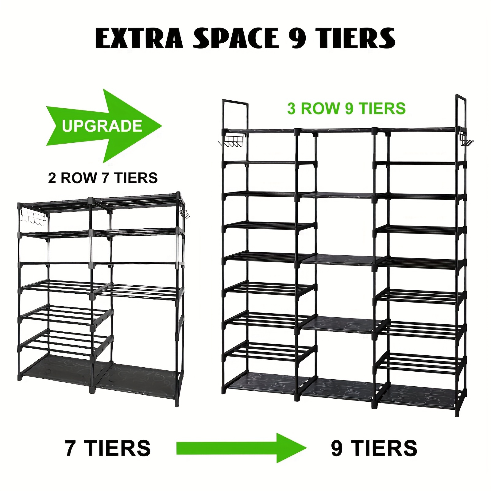 1pc 9 Tier Shoe Rack Organizer - Foods X บทวิจารณ์และราคา