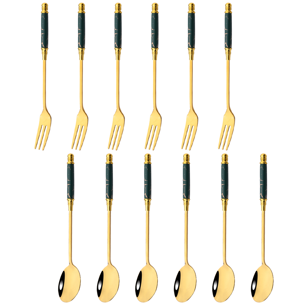 12Pcs Creative Dessert Spoon F - Food Snacks That Are Green บทวิจารณ์และราคา