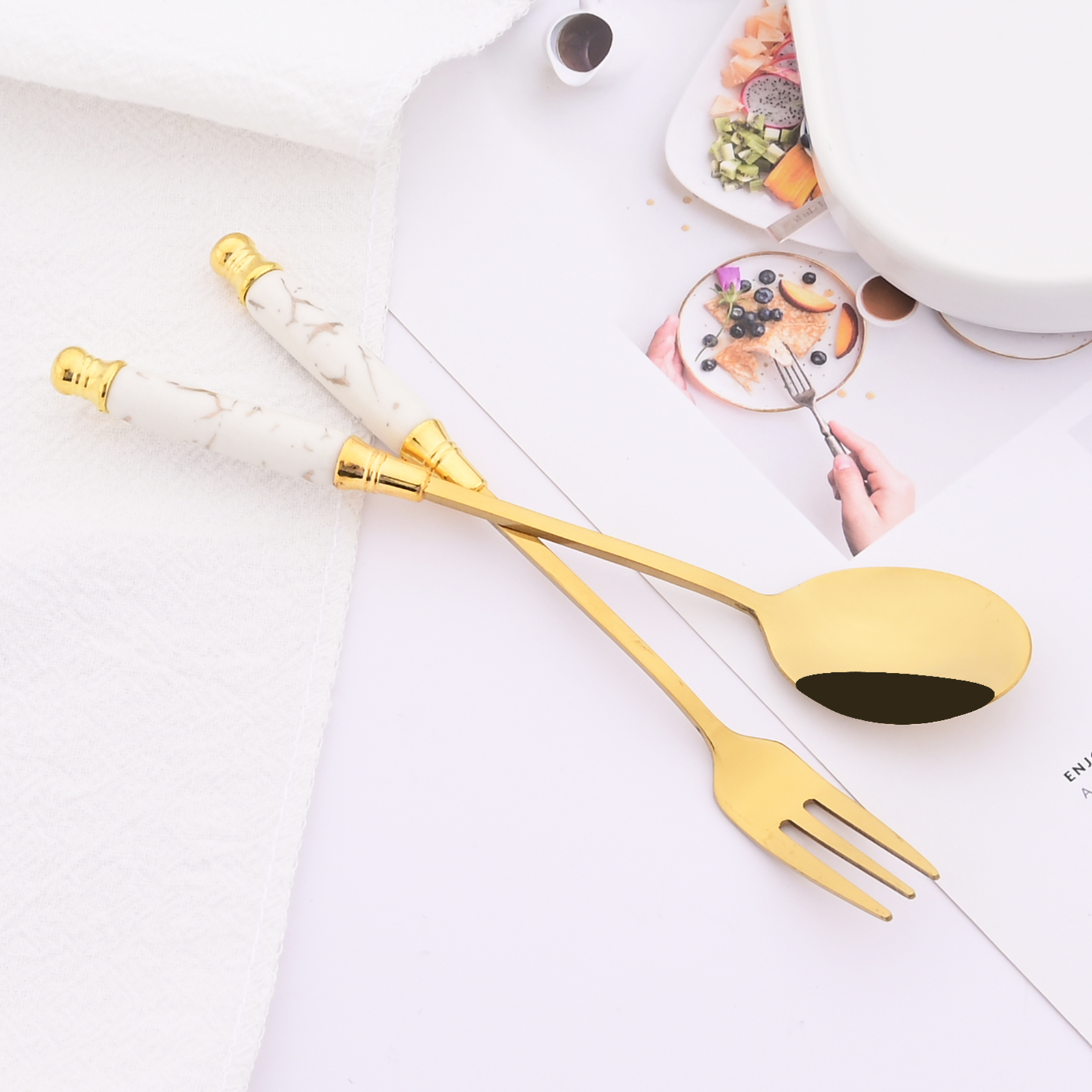 12Pcs Creative Dessert Spoon F - Food Snacks That Are Green บทวิจารณ์และราคา