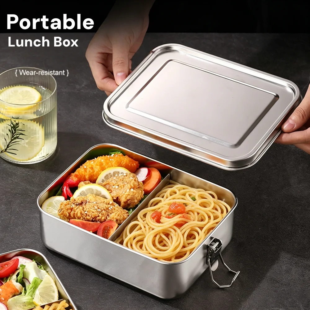 Stainless Steel Bento Box Meta - Food Snacks For School บทวิจารณ์และราคา