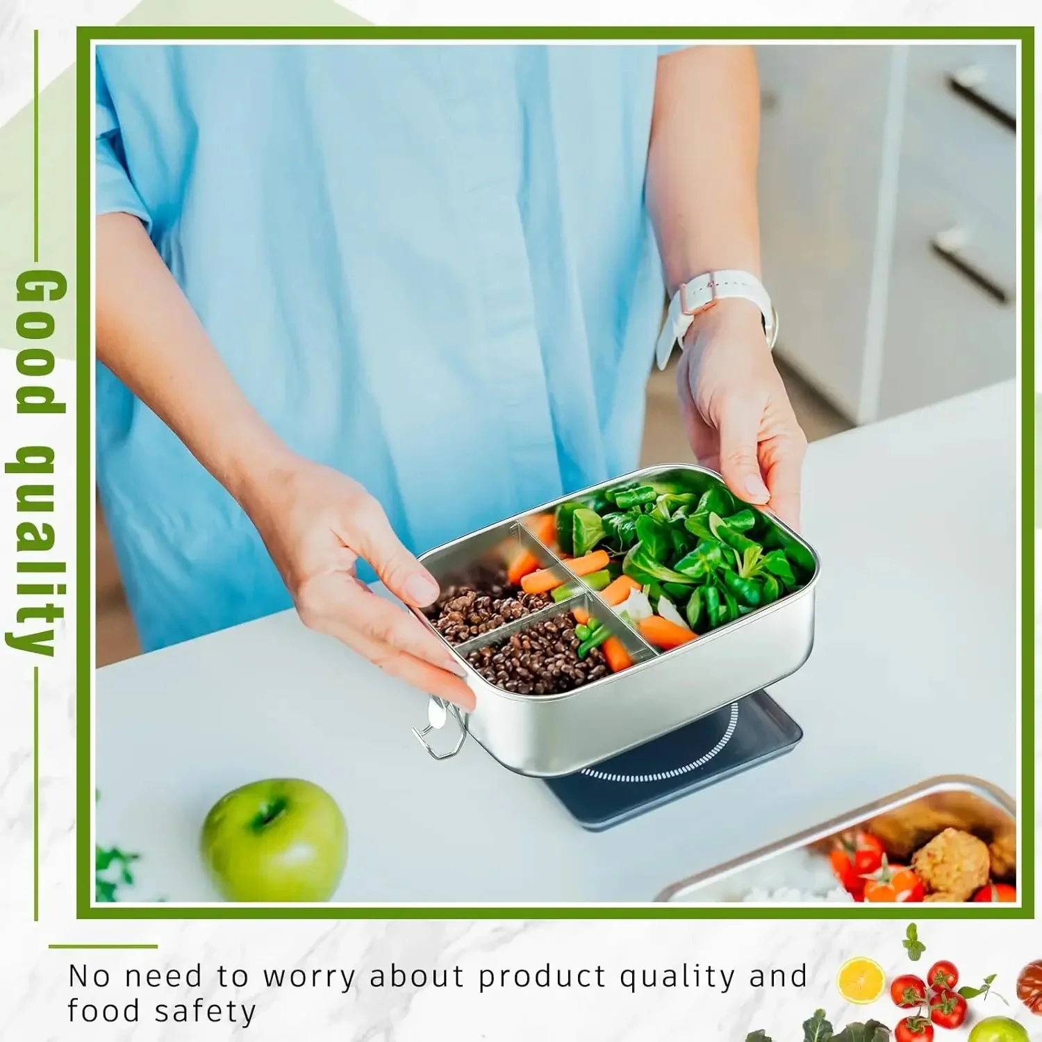 Stainless Steel Bento Box Meta - Food Snacks For School บทวิจารณ์และราคา