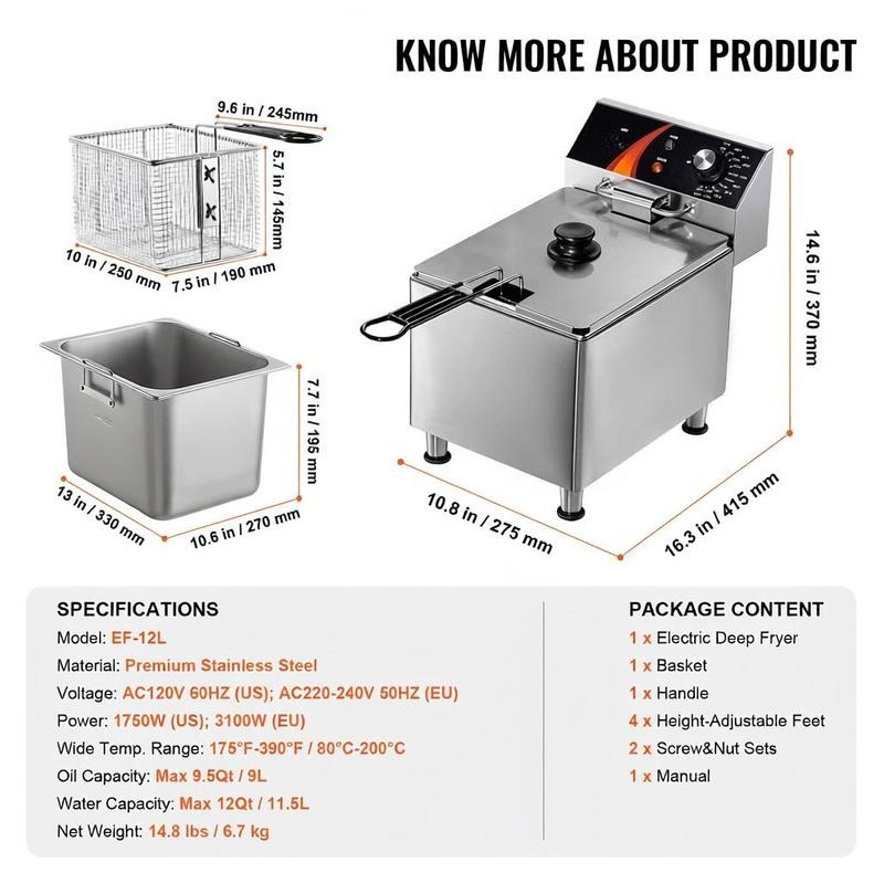 Tabletop Frying Machine 12Qt / - Foods X บทวิจารณ์และราคา