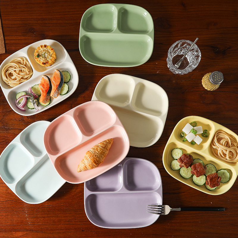 Triple Grid Ceramic Breakfast  - Food Snacks For Weight Loss บทวิจารณ์และราคา