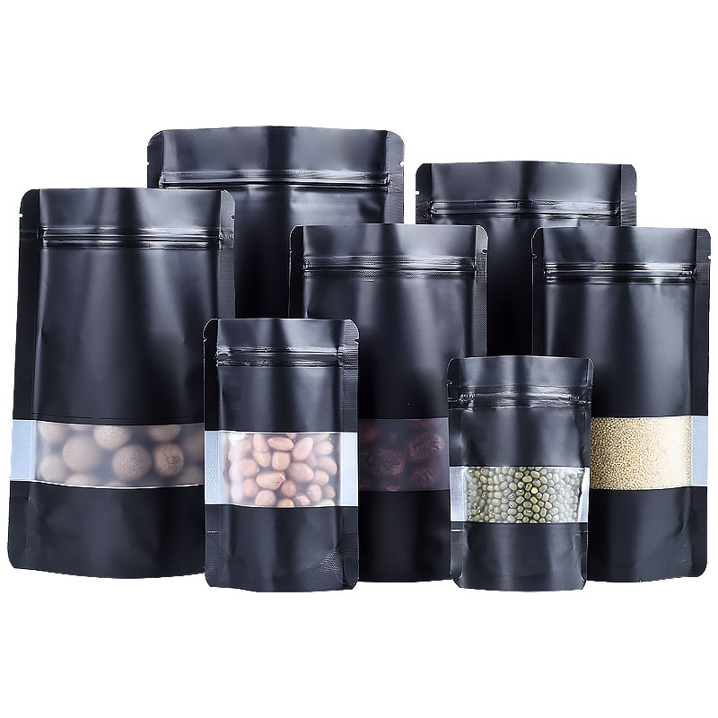 100PCS Stand-up Matte Black Al - Food Snacks For School บทวิจารณ์และราคา