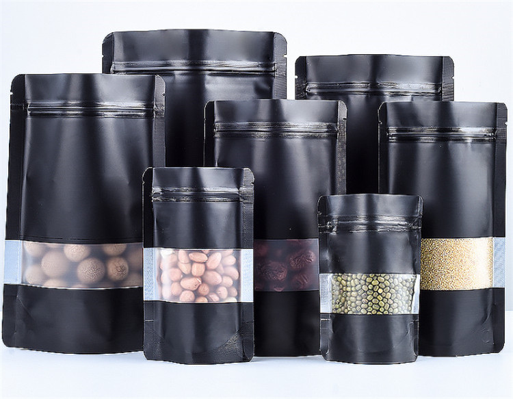 100PCS Stand-up Matte Black Al - Food Snacks For School บทวิจารณ์และราคา