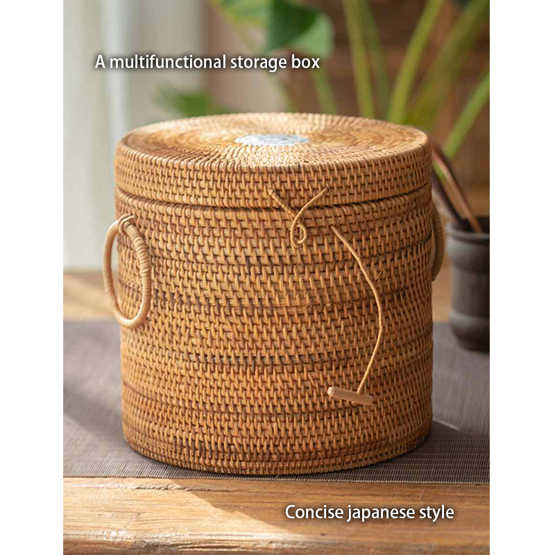 Handwoven Rattan Tea Storage B - Food Snacks That Are Green บทวิจารณ์และราคา