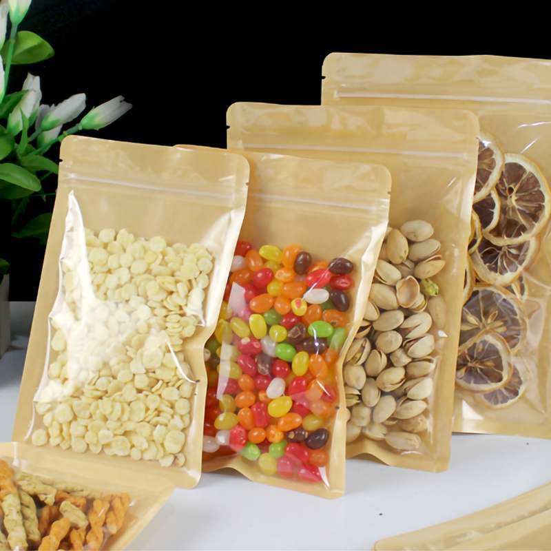 100pcs Eco-friendly Kraft Pape - Food Snacks For School บทวิจารณ์และราคา
