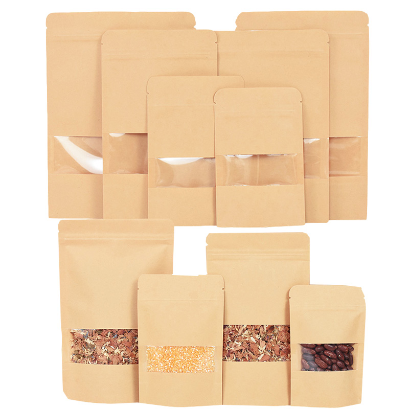 20/50pcs Kraft Paper Zip Lock  - Food Snacks For School บทวิจารณ์และราคา