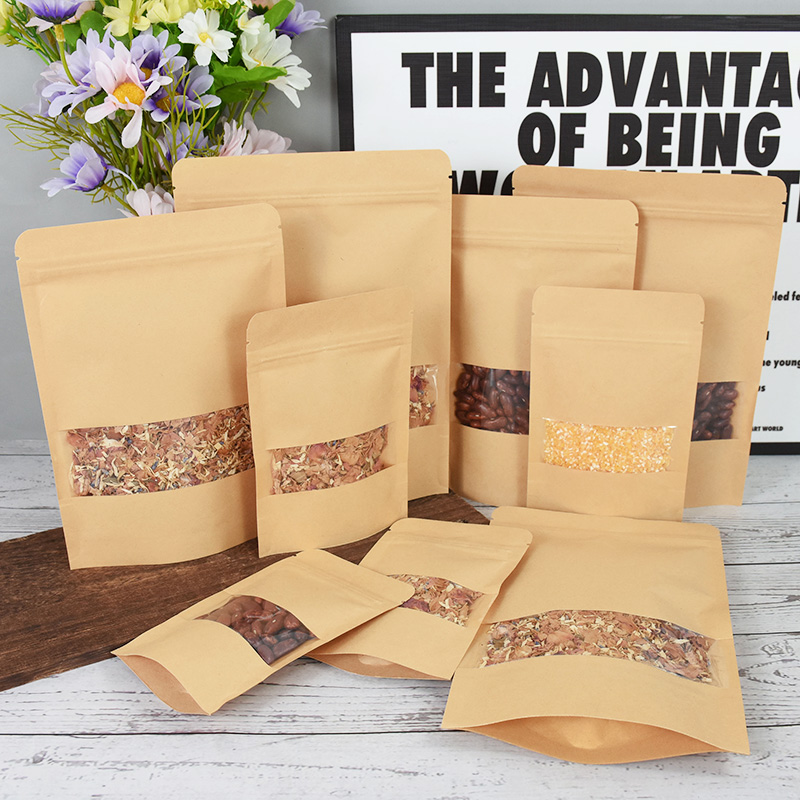 20/50pcs Kraft Paper Zip Lock  - Food Snacks For School บทวิจารณ์และราคา