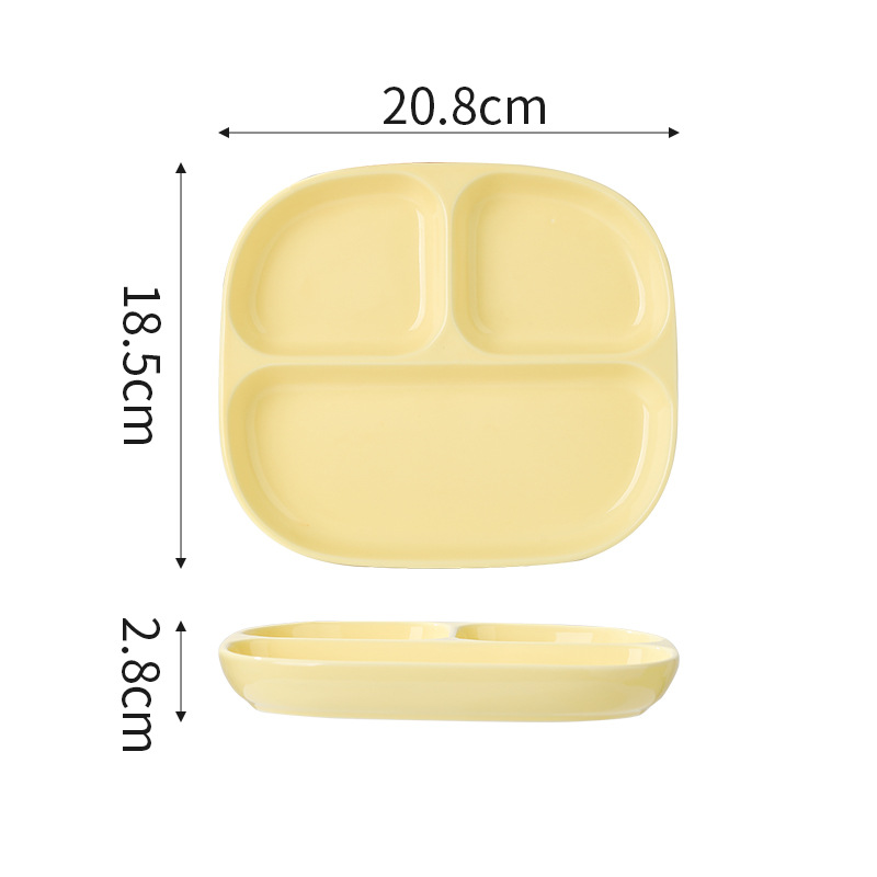 Triple Grid Ceramic Breakfast  - Food Snacks For Weight Loss บทวิจารณ์และราคา