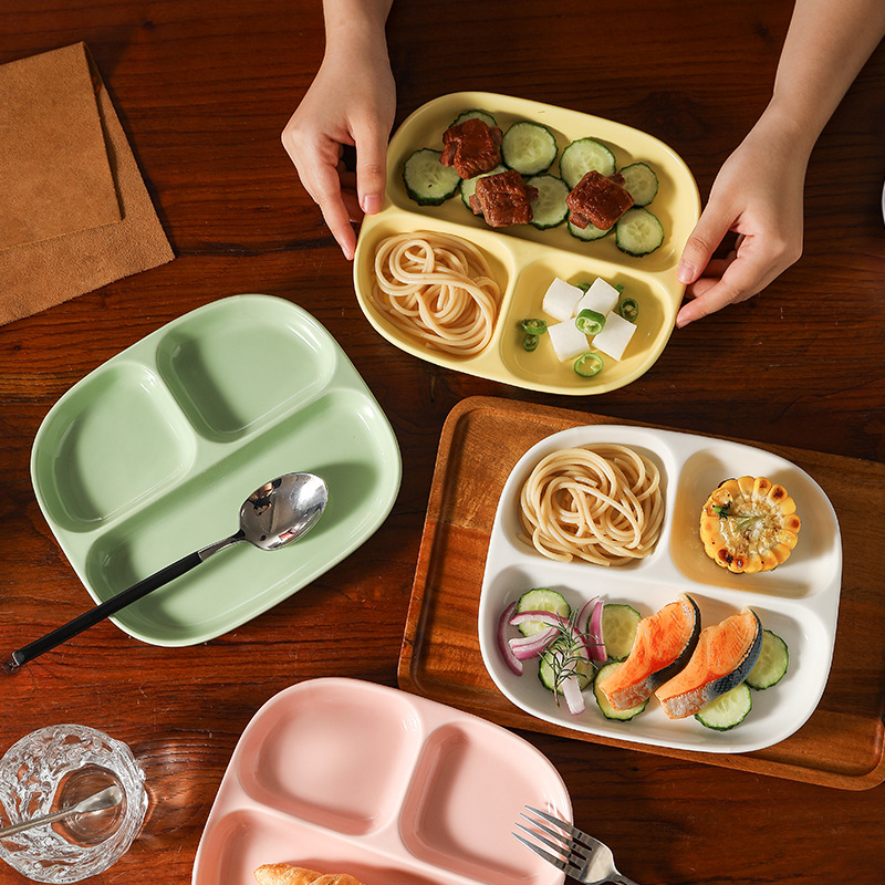 Triple Grid Ceramic Breakfast  - Food Snacks For Weight Loss บทวิจารณ์และราคา