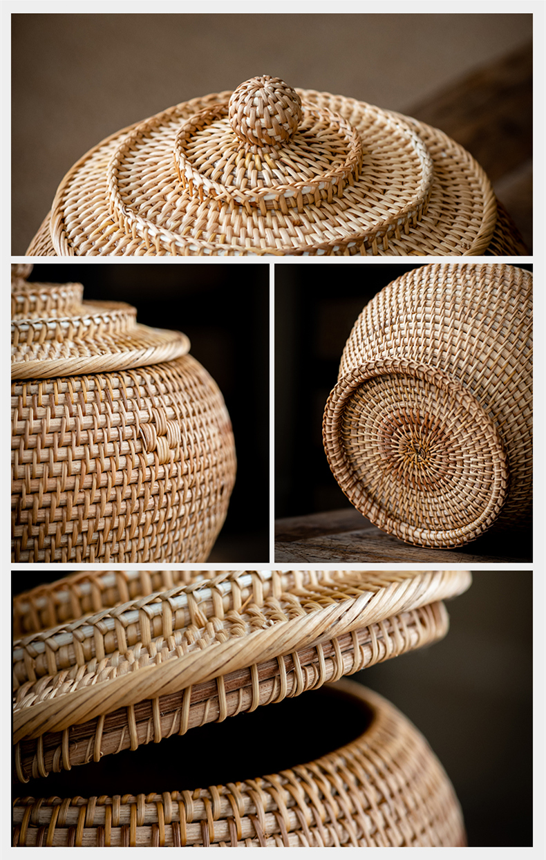 Handwoven Rattan Tea Storage B - Food Snacks That Are Green บทวิจารณ์และราคา